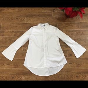 ✨Hannah Bell Sleeve White Button Down Hi-Lo Shirt✨